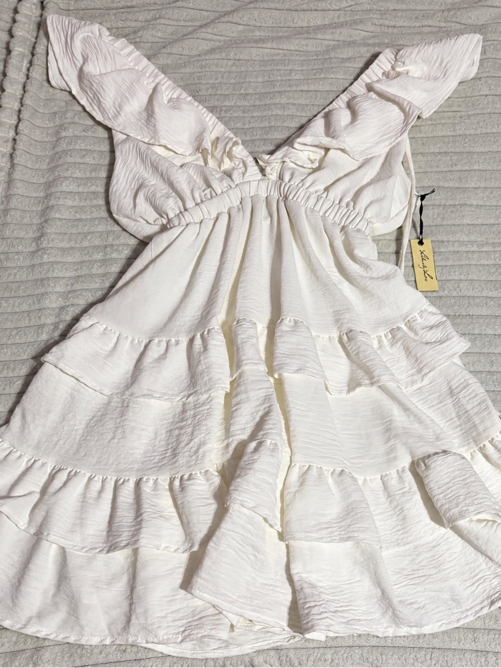 Liberty Love White Ruffle Tiered Sundress
